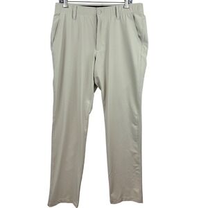 Under Armour Men's Golf Pants 34x32 Tan‎ Straight Leg Performance Stretch